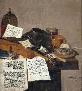 Anthonie Leemans Still life with a copy of De Waere Mercurius, a broadsheet with the news of Tromp's victory over three English ships on 28 June 1639, and a poem telli oil painting reproduction
